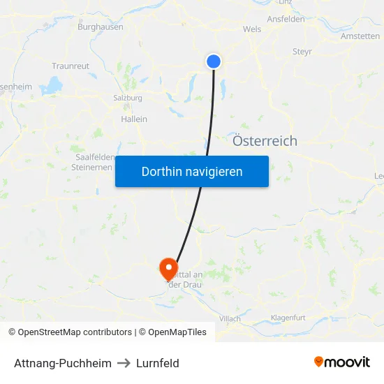 Attnang-Puchheim to Lurnfeld map