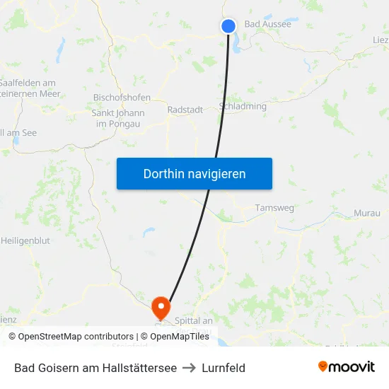 Bad Goisern am Hallstättersee to Lurnfeld map