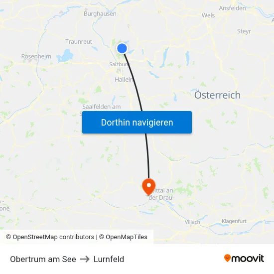 Obertrum am See to Lurnfeld map