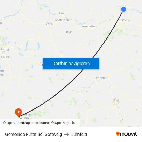 Gemeinde Furth Bei Göttweig to Lurnfeld map