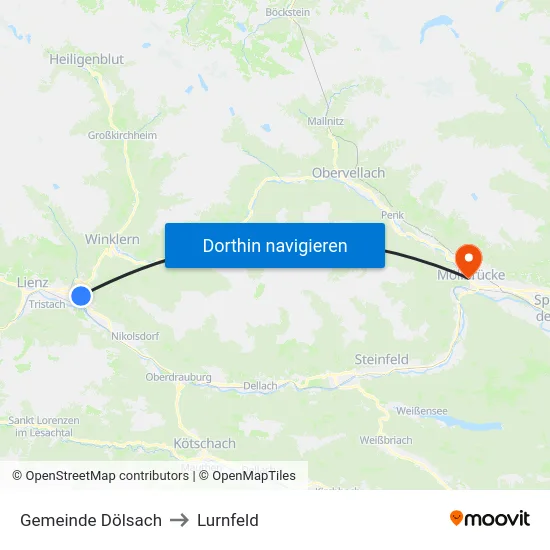 Gemeinde Dölsach to Lurnfeld map