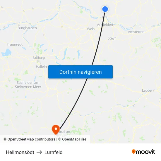 Hellmonsödt to Lurnfeld map