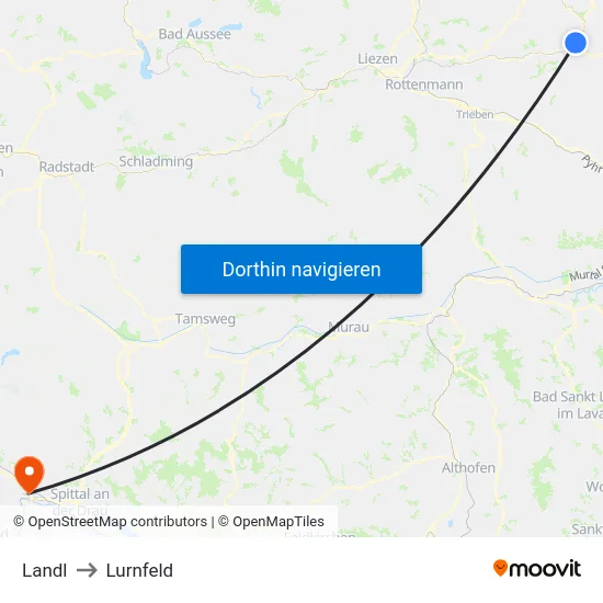 Landl to Lurnfeld map