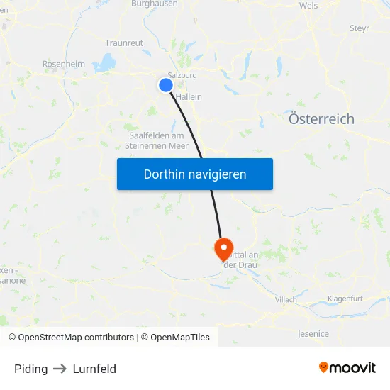 Piding to Lurnfeld map