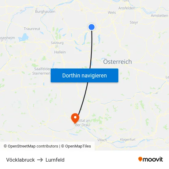 Vöcklabruck to Lurnfeld map