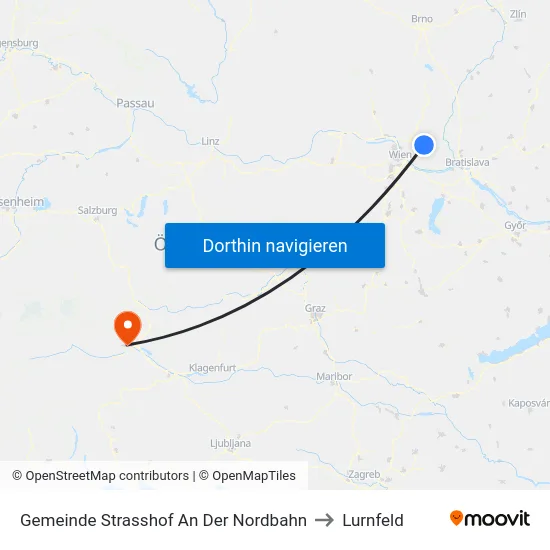 Gemeinde Strasshof An Der Nordbahn to Lurnfeld map