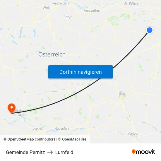 Gemeinde Pernitz to Lurnfeld map