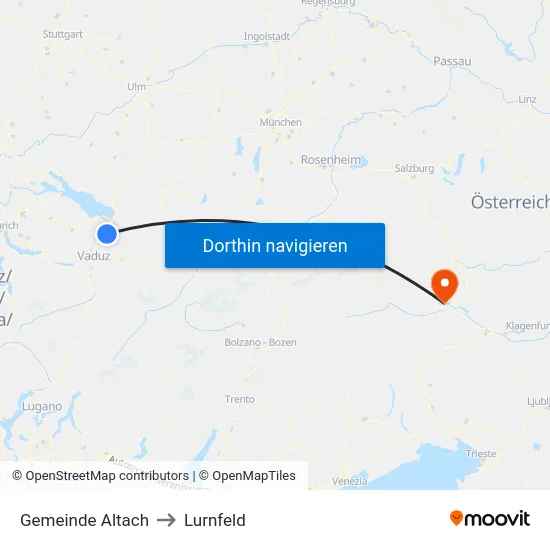 Gemeinde Altach to Lurnfeld map