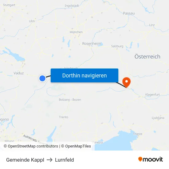 Gemeinde Kappl to Lurnfeld map