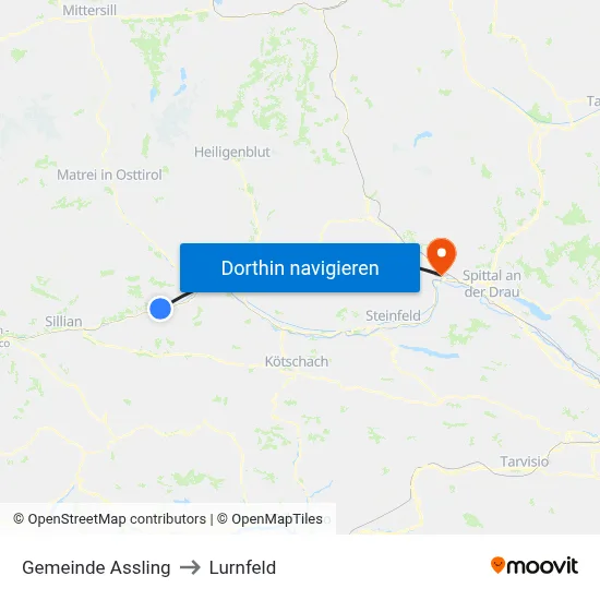 Gemeinde Assling to Lurnfeld map