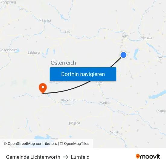 Gemeinde Lichtenwörth to Lurnfeld map