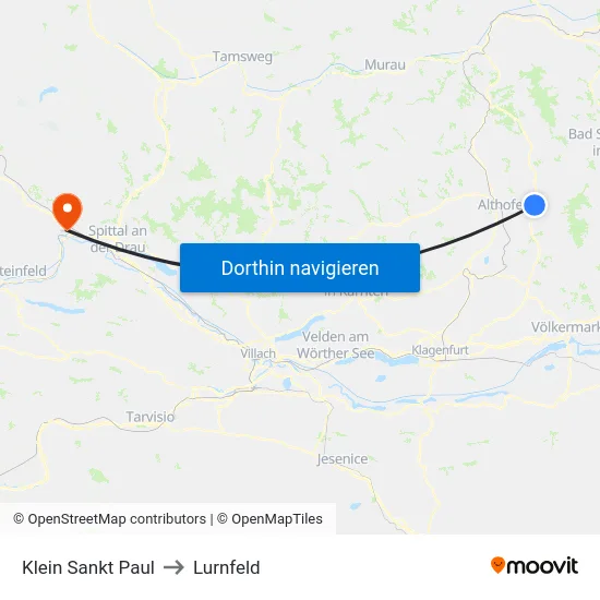 Klein Sankt Paul to Lurnfeld map