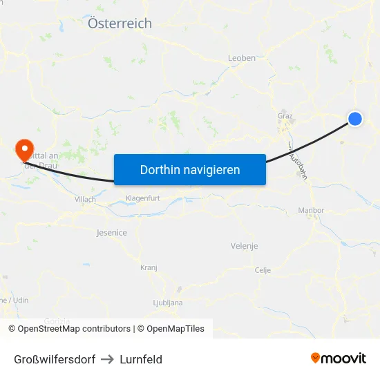 Großwilfersdorf to Lurnfeld map