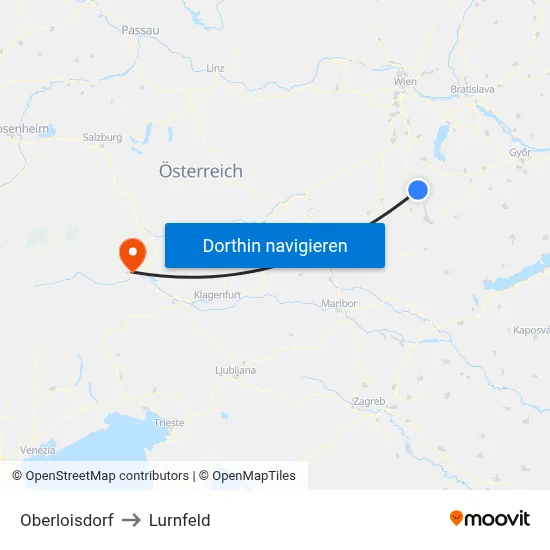Oberloisdorf to Lurnfeld map