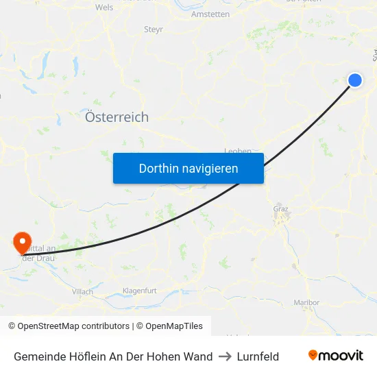 Gemeinde Höflein An Der Hohen Wand to Lurnfeld map