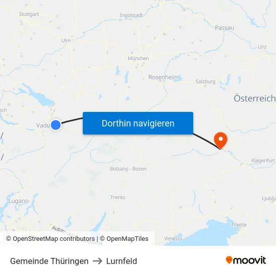 Gemeinde Thüringen to Lurnfeld map