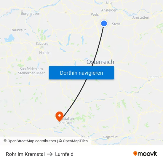 Rohr Im Kremstal to Lurnfeld map