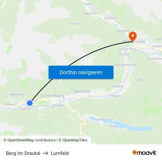 Berg Im Drautal to Lurnfeld map