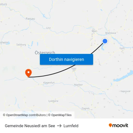 Gemeinde Neusiedl am See to Lurnfeld map