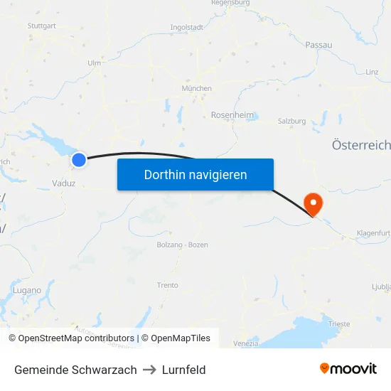 Gemeinde Schwarzach to Lurnfeld map