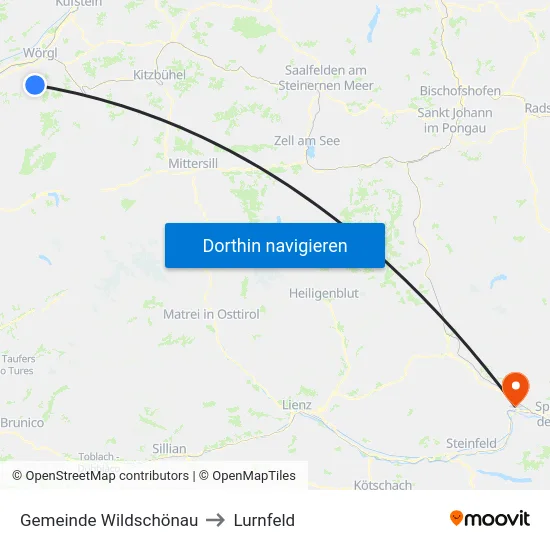 Gemeinde Wildschönau to Lurnfeld map