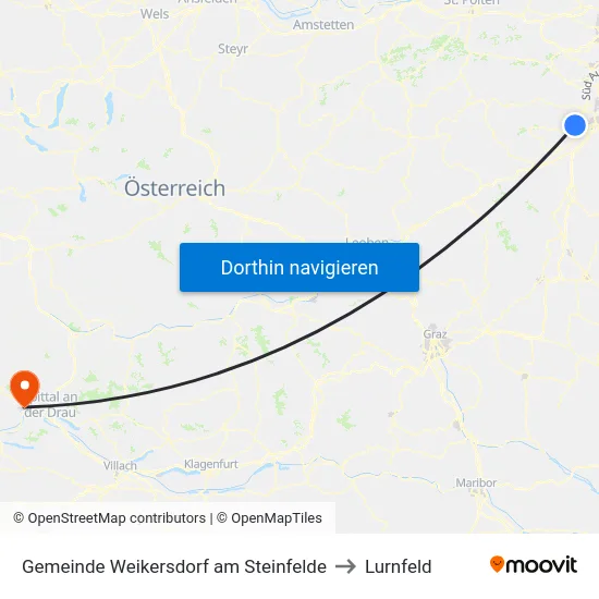 Gemeinde Weikersdorf am Steinfelde to Lurnfeld map