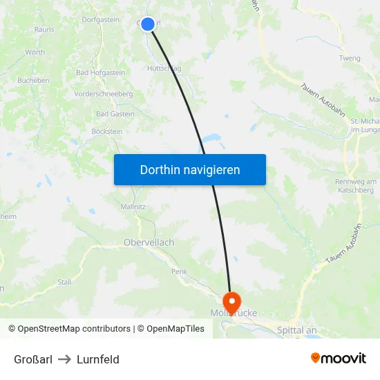 Großarl to Lurnfeld map