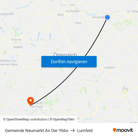 Gemeinde Neumarkt An Der Ybbs to Lurnfeld map