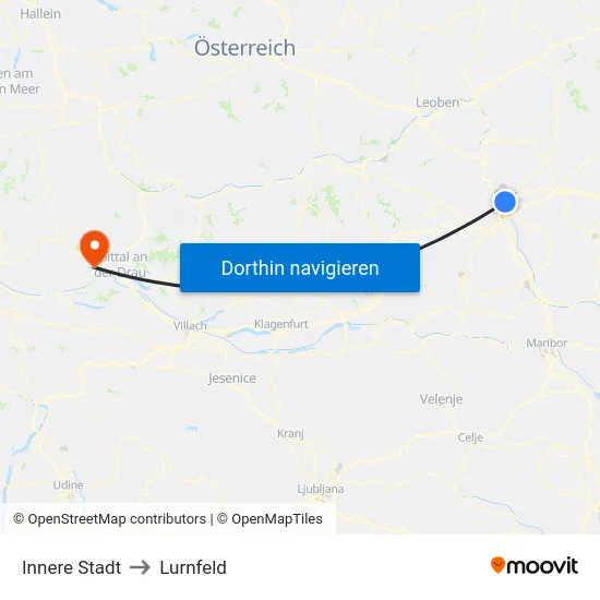 Innere Stadt to Lurnfeld map
