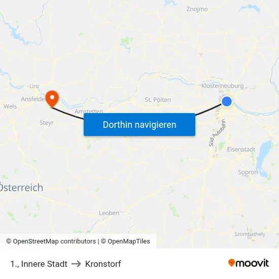 1., Innere Stadt to Kronstorf map