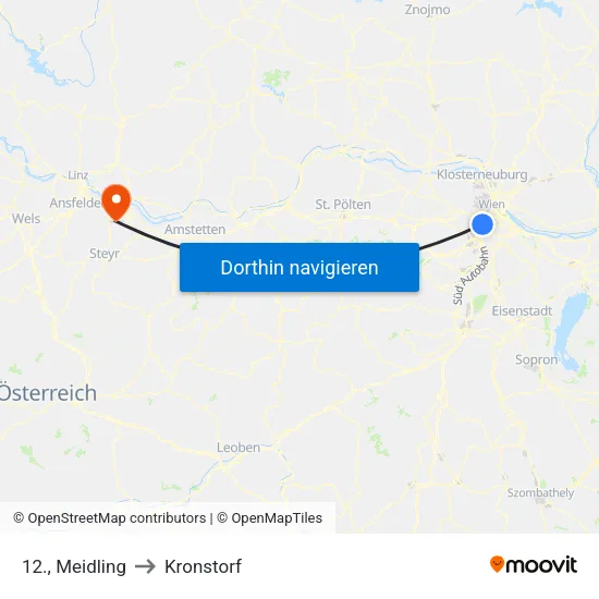 12., Meidling to Kronstorf map