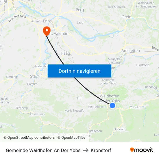 Gemeinde Waidhofen An Der Ybbs to Kronstorf map