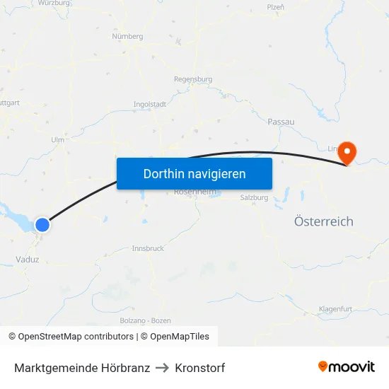 Marktgemeinde Hörbranz to Kronstorf map