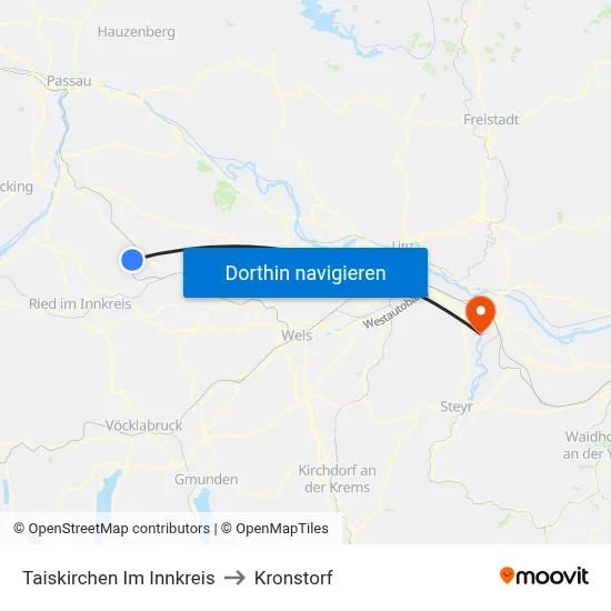 Taiskirchen Im Innkreis to Kronstorf map