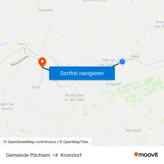 Gemeinde Pöchlarn to Kronstorf map