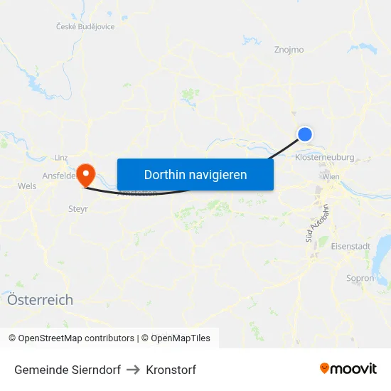 Gemeinde Sierndorf to Kronstorf map