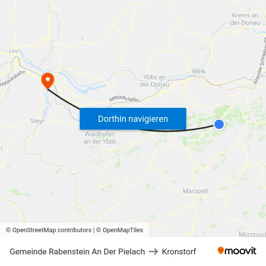Gemeinde Rabenstein An Der Pielach to Kronstorf map
