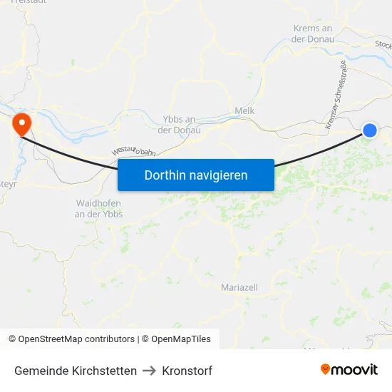 Gemeinde Kirchstetten to Kronstorf map