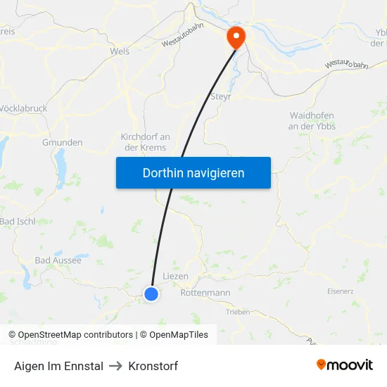 Aigen Im Ennstal to Kronstorf map
