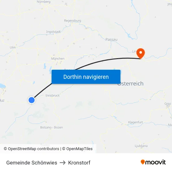 Gemeinde Schönwies to Kronstorf map