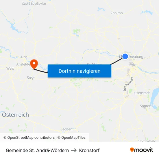Gemeinde St. Andrä-Wördern to Kronstorf map