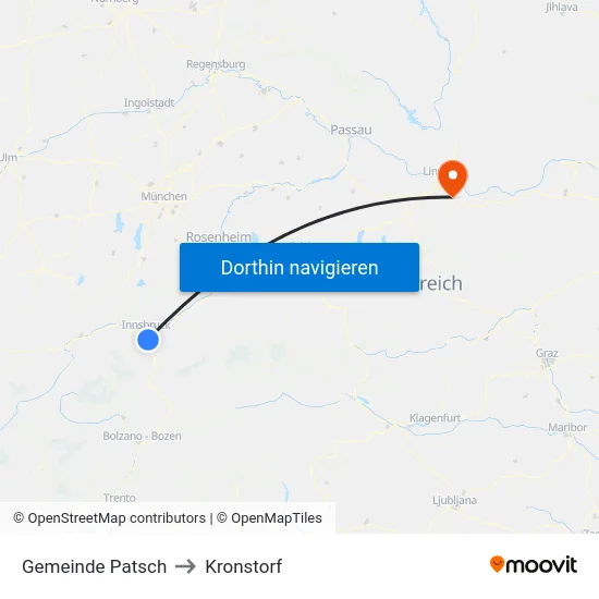 Gemeinde Patsch to Kronstorf map