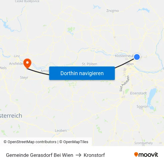 Gemeinde Gerasdorf Bei Wien to Kronstorf map