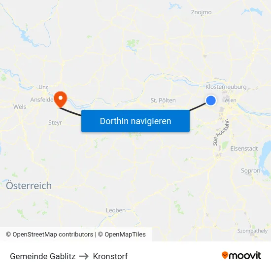 Gemeinde Gablitz to Kronstorf map