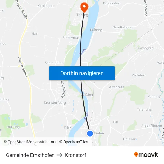 Gemeinde Ernsthofen to Kronstorf map