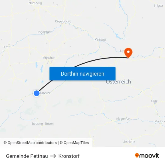 Gemeinde Pettnau to Kronstorf map