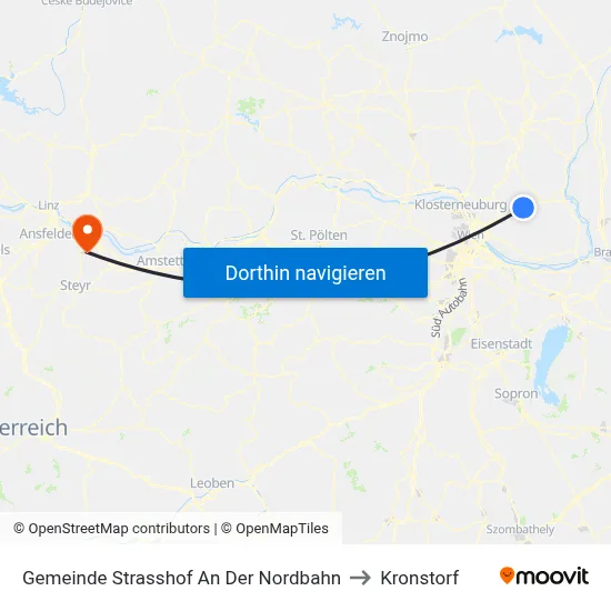Gemeinde Strasshof An Der Nordbahn to Kronstorf map