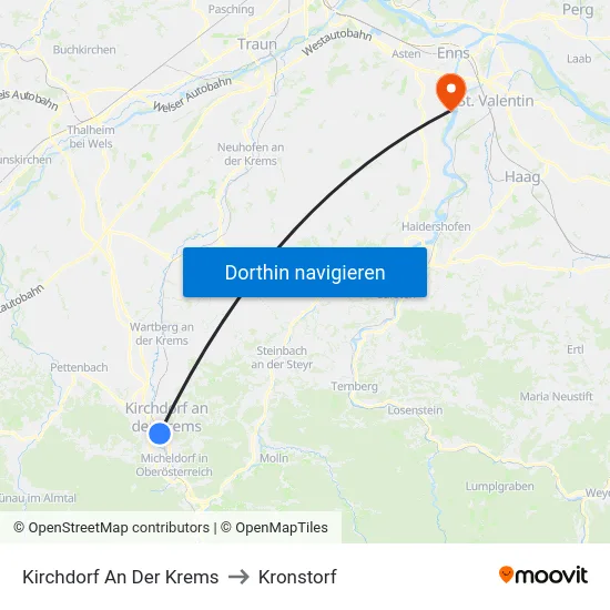 Kirchdorf An Der Krems to Kronstorf map