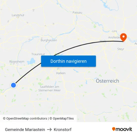 Gemeinde Mariastein to Kronstorf map