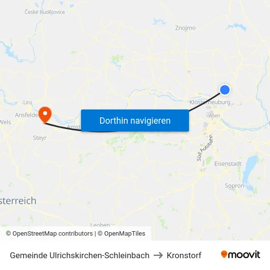 Gemeinde Ulrichskirchen-Schleinbach to Kronstorf map